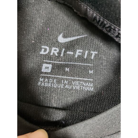 Nike Top Size Medium Womens Black Performance Dri Fit Star Sparkle Print Logo - Picture 3 of 8